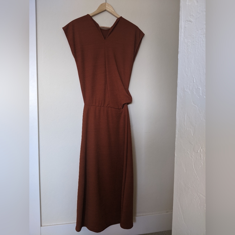 Zara orange drop waist dress never worn with the tag